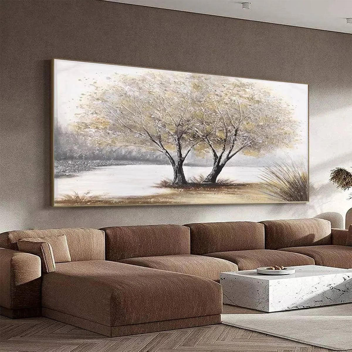 TWILIGHT TREES: Serene Landscape Painting of Trees by the Water