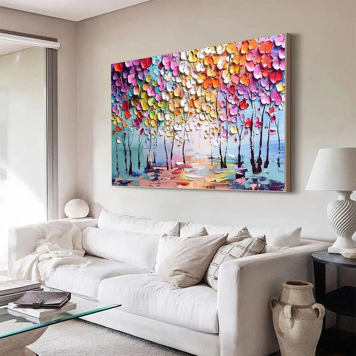 ENCHANTED FOREST: Textured Impasto Forest Painting in Vibrant Colors