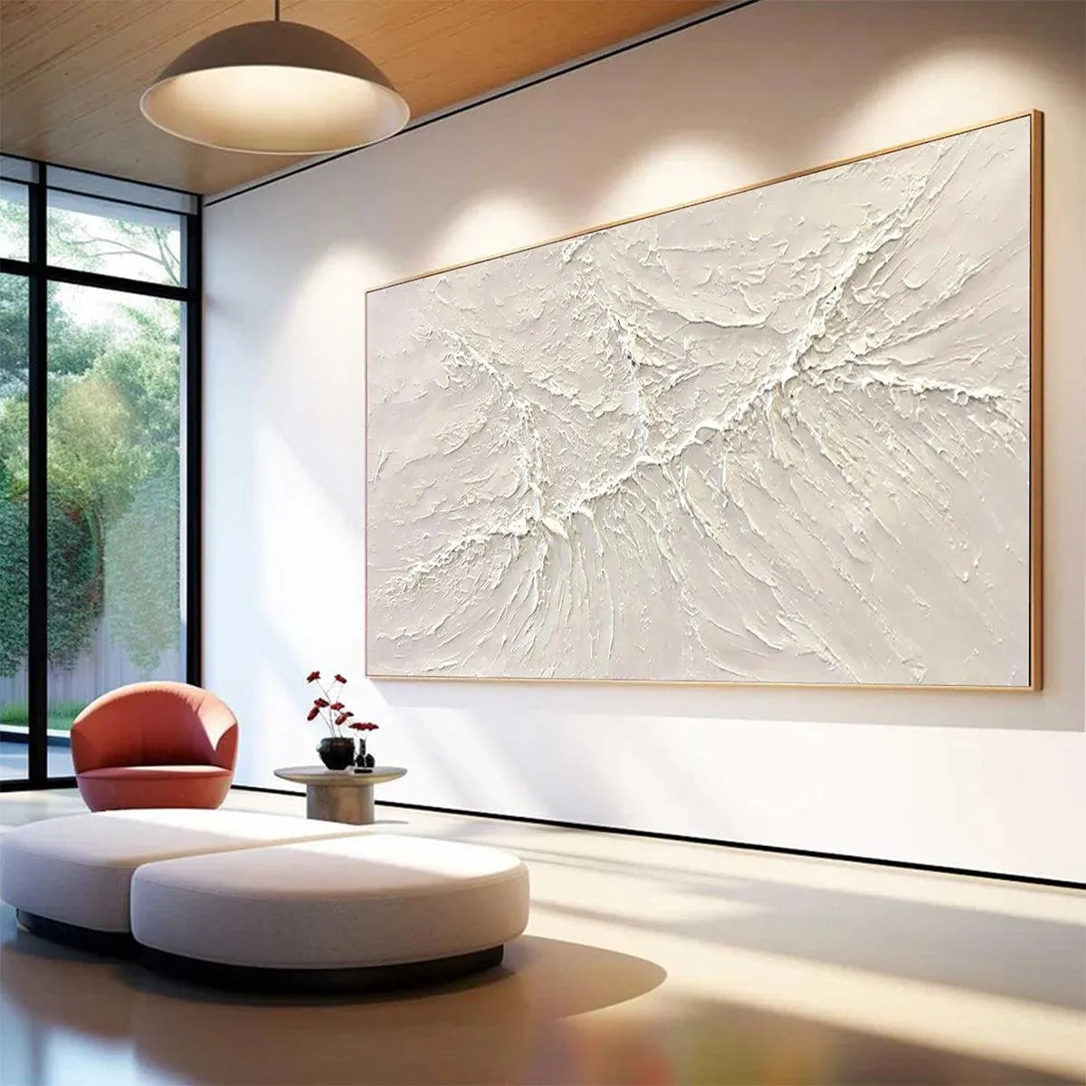 WHITE SANDS: Textured Minimalist Abstract Painting in White