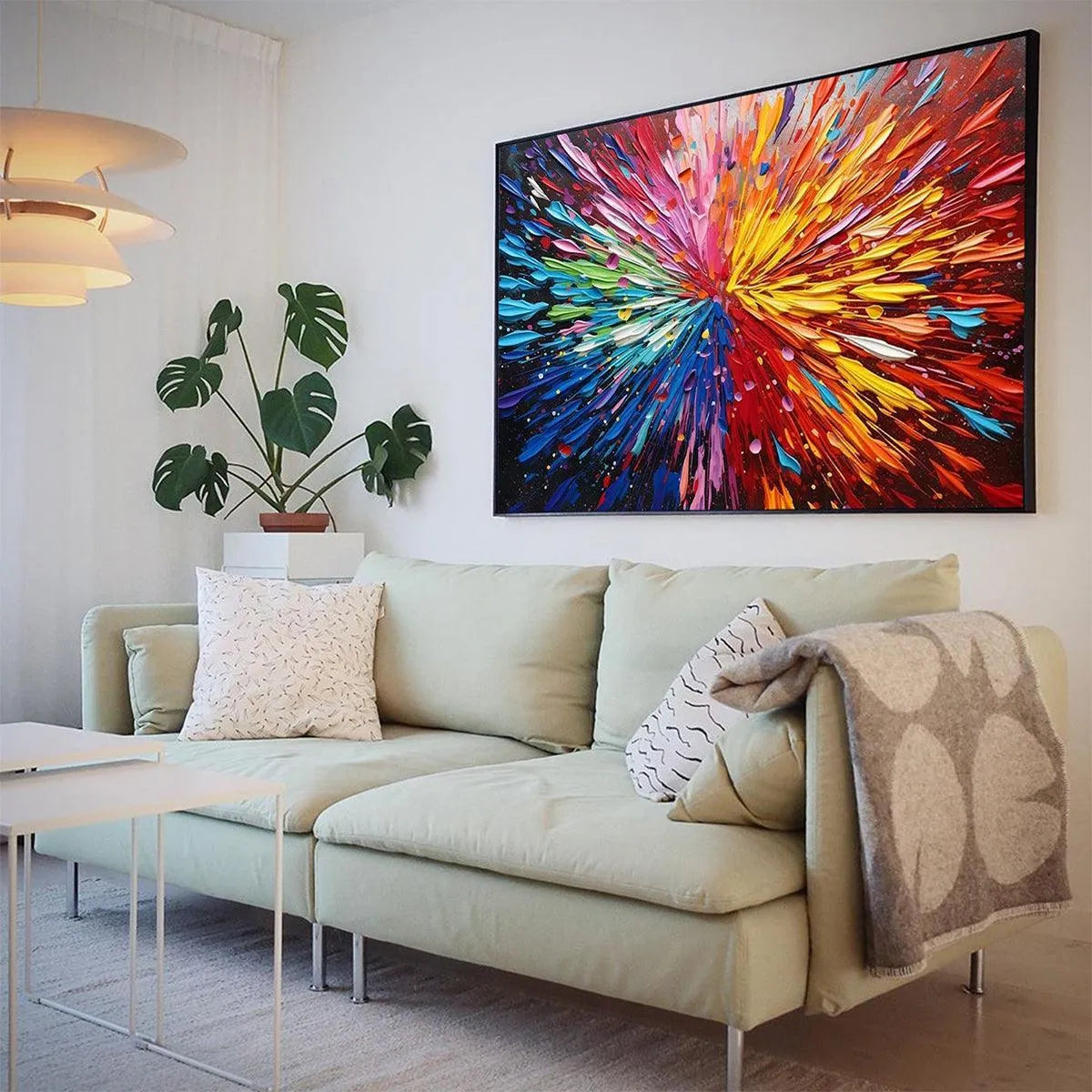 COLOR EXPLOSION: Textured Impasto Abstract Painting in Rainbow Colors