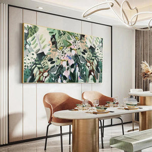 Secret Garden painting by Elodie Dubois, green botanical landscape artwork, framed, home decor, French style.