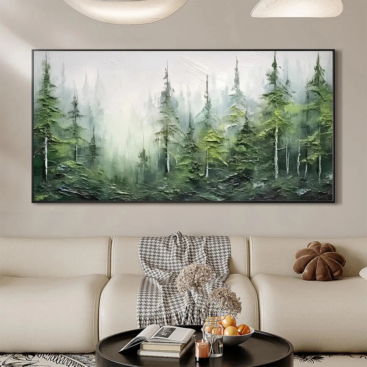 EMERALD FOREST: Textured Atmospheric Forest Landscape Painting