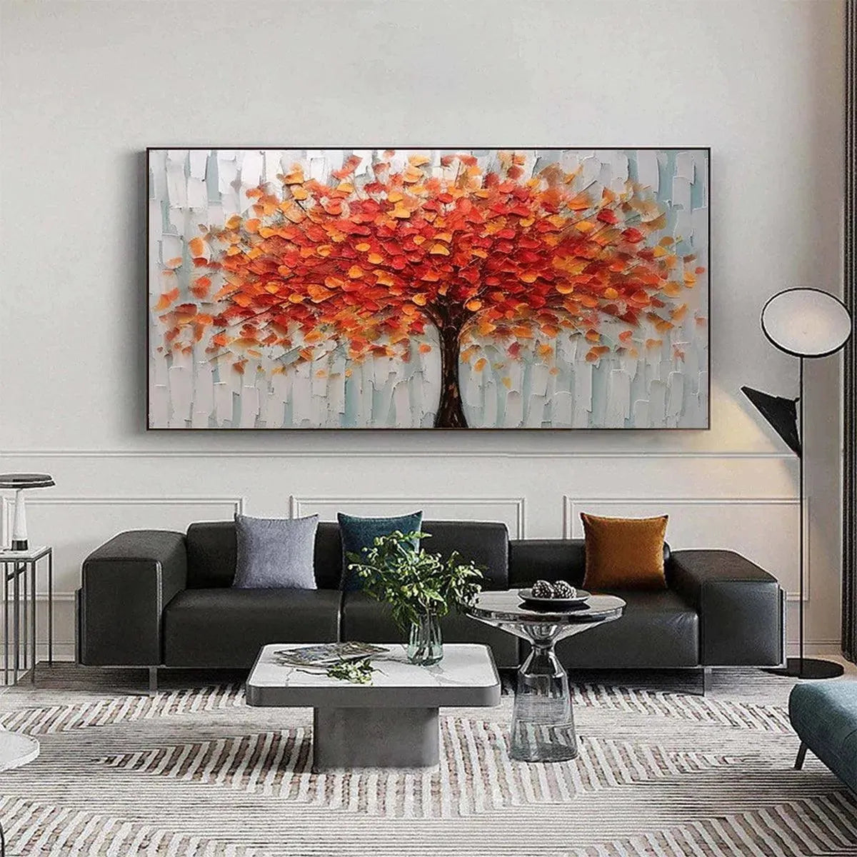 Autumn Fire Original Painting | Impasto Tree Wall Art