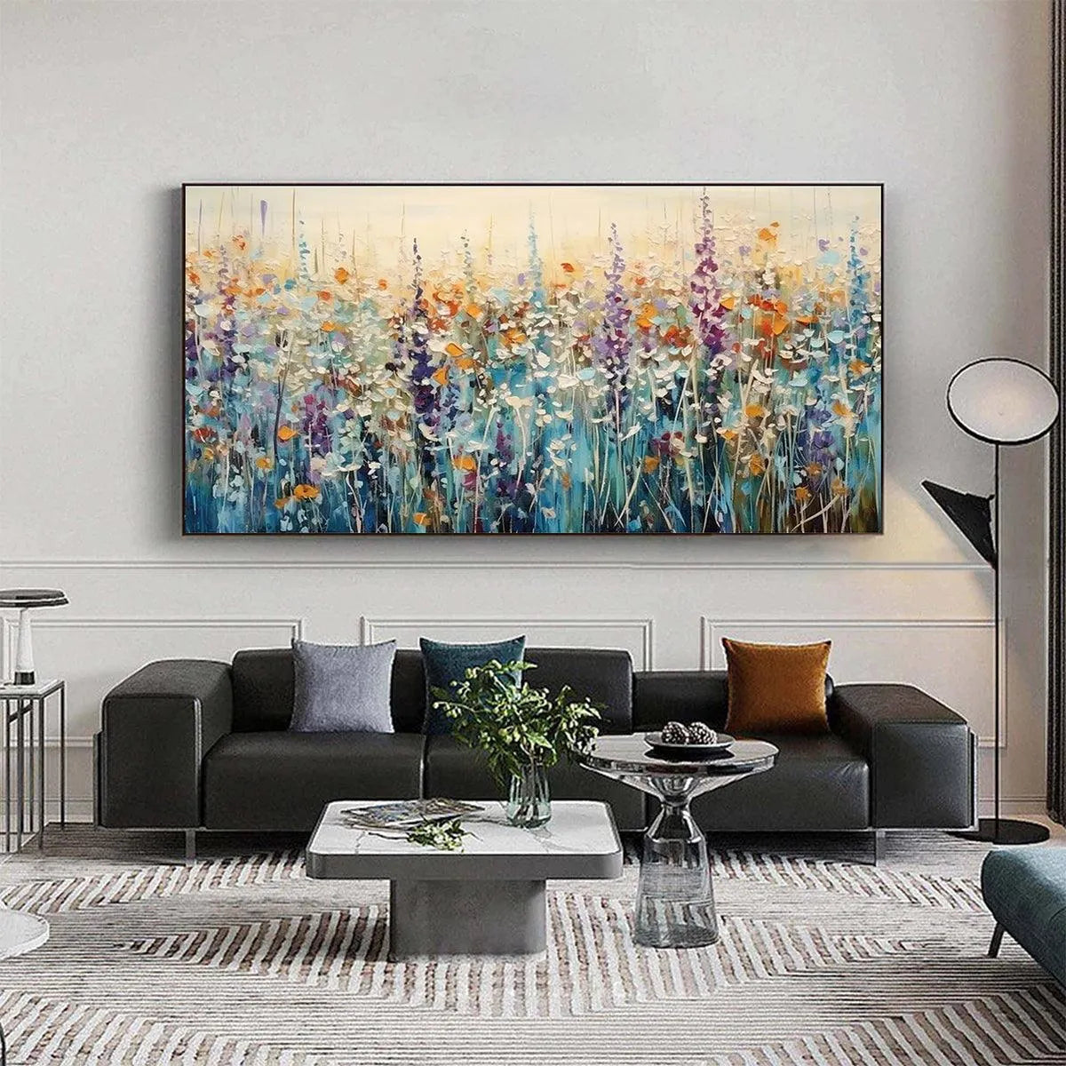 WILD MEADOW: Textured Impasto Wildflower Meadow Painting