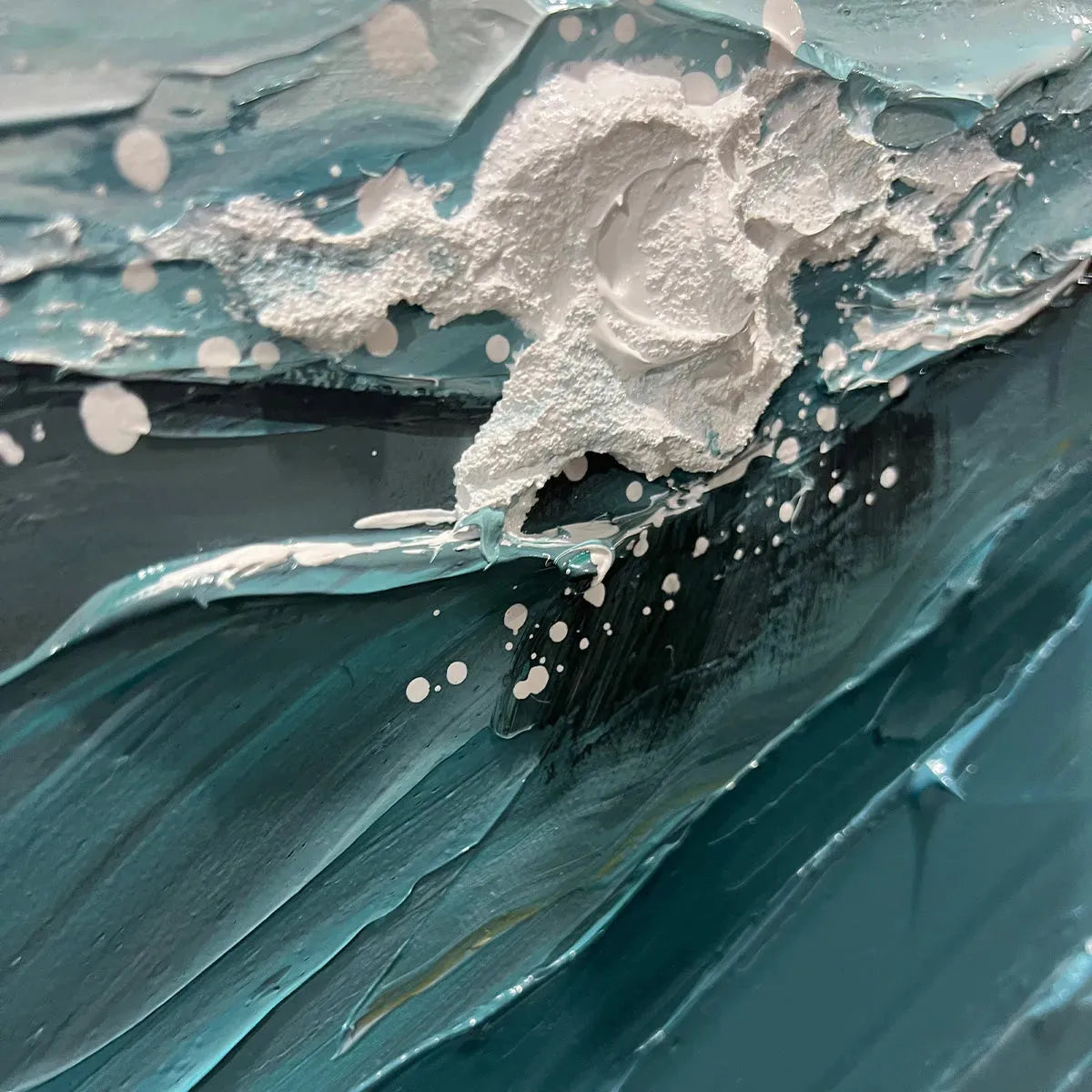 OCEANIC SYMPHONY: Textured Abstract Wave Oil Painting