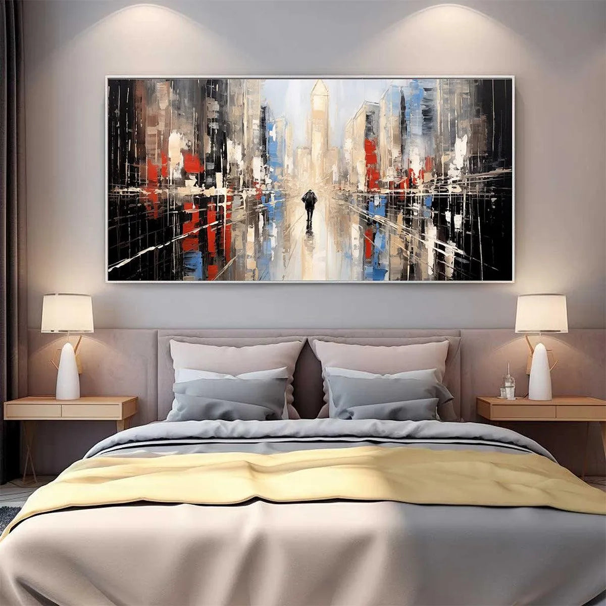 URBAN SOLITUDE: Minimalist Cityscape Painting