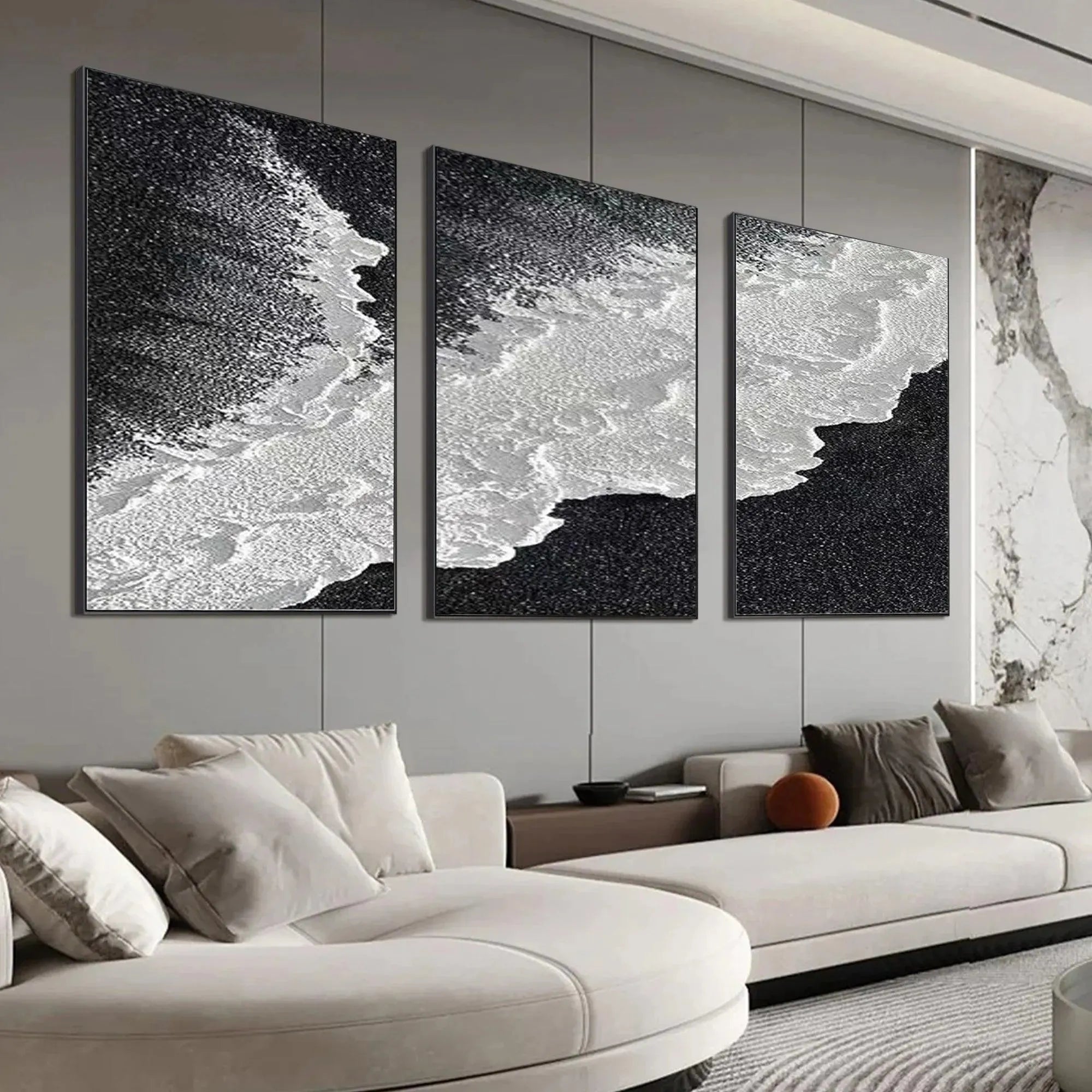 Black & White Ocean Triptych | Transform Your Living Space