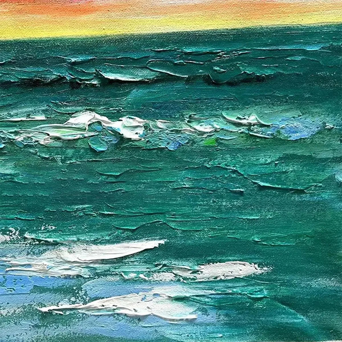 OCEAN SUNSET: Impasto Seascape Painting