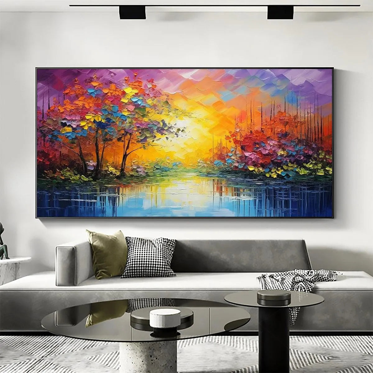 ENCHANTED RIVERVIEW: Colorful Landscape Painting