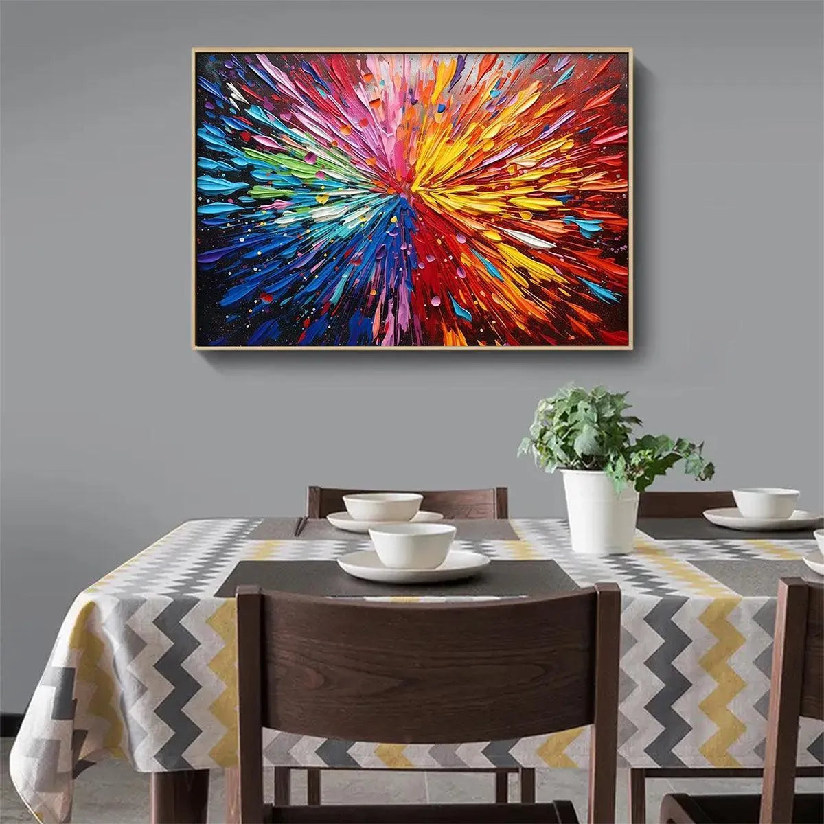 COLOR EXPLOSION: Textured Impasto Abstract Painting in Rainbow Colors