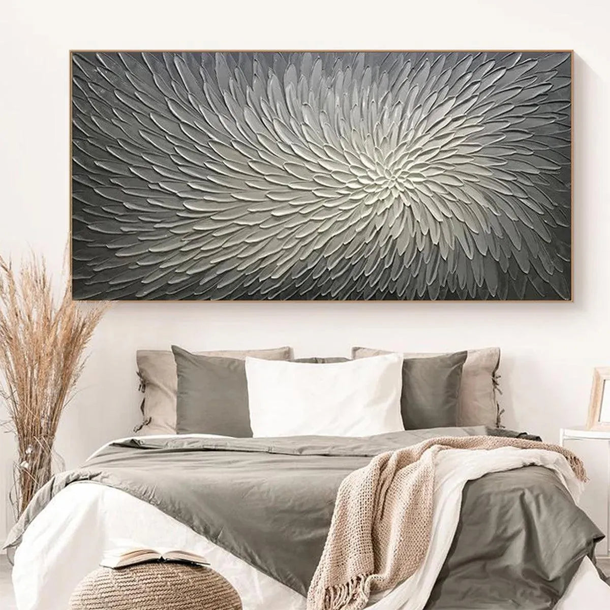 SILVER SWIRL: Textured Abstract Painting in Grey and White