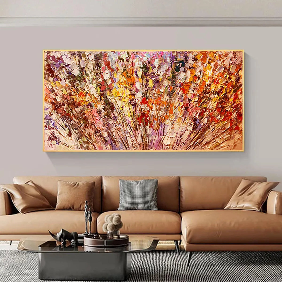 AUTUMN HARVEST: Impasto Floral Oil Painting in Warm Autumn Hues