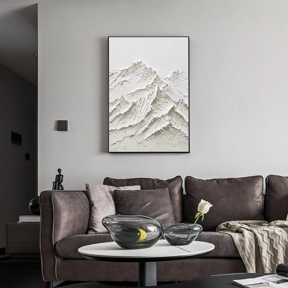 WHITE MOUNTAIN: Textured Mountain Painting