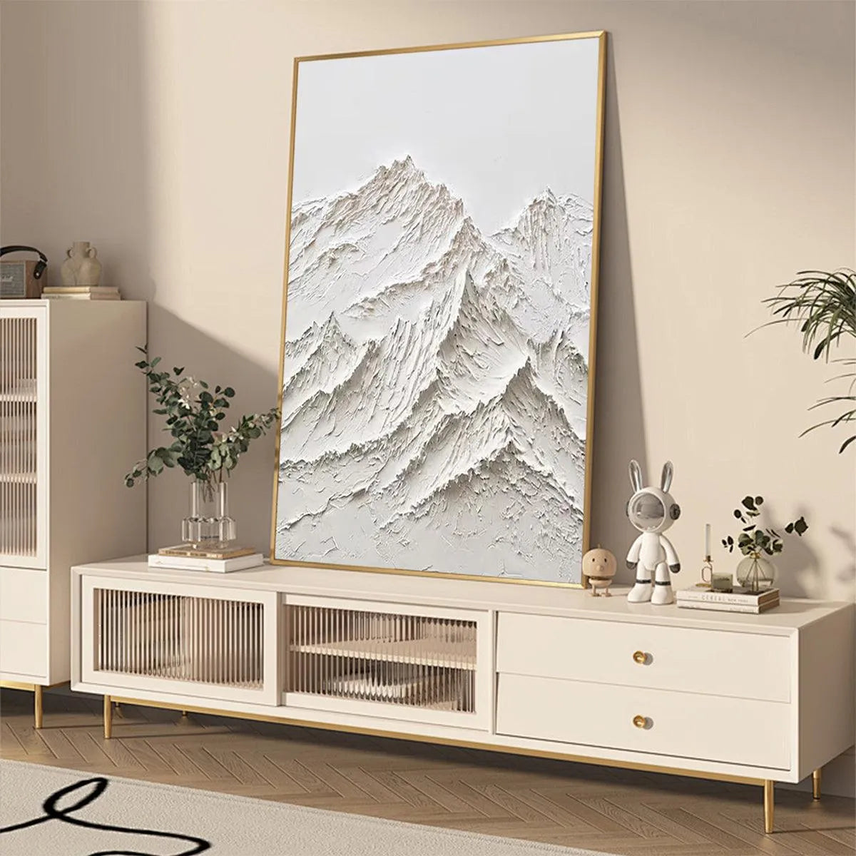 WHITE MOUNTAIN: Textured Mountain Painting