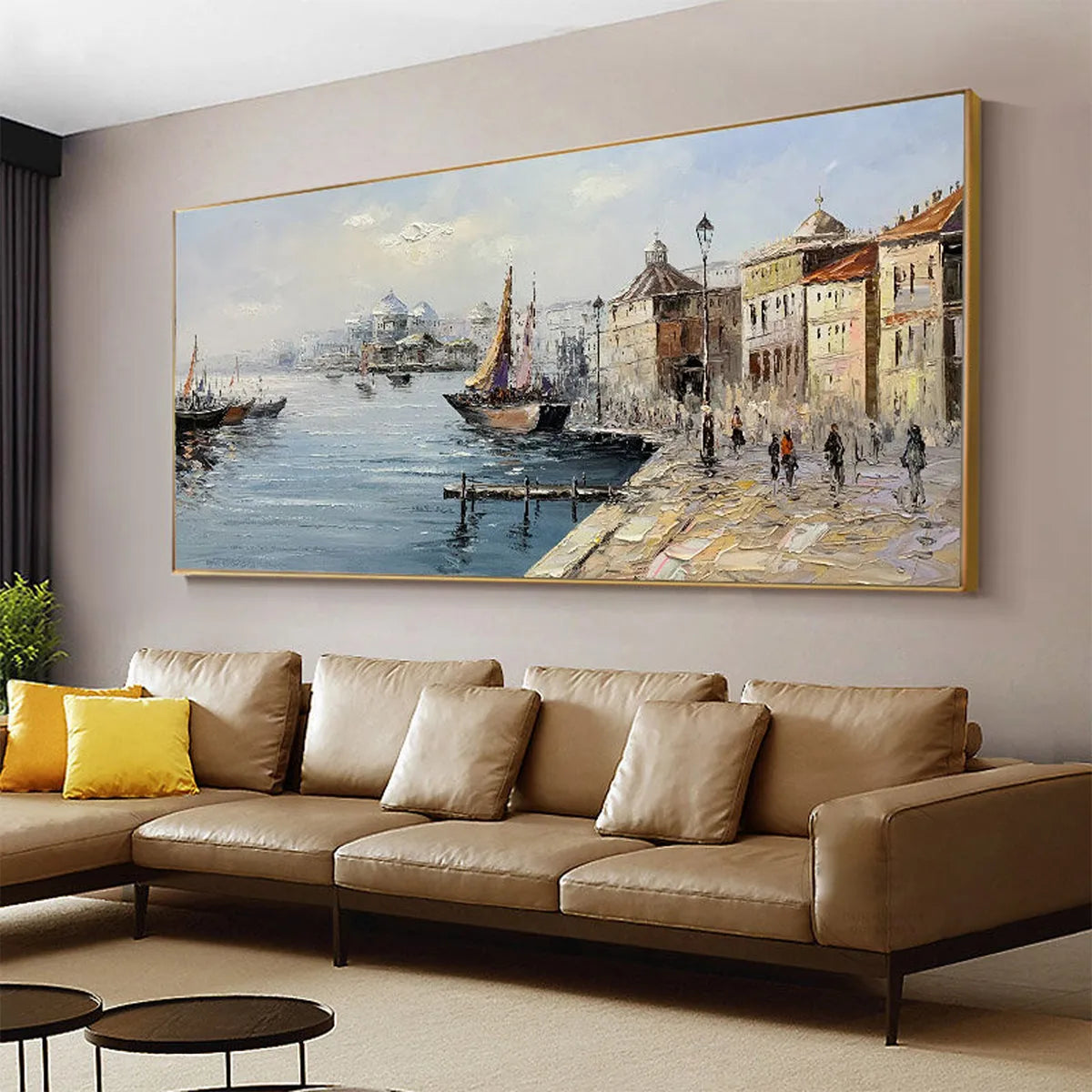 VENETIAN SERENADE: Panoramic Cityscape Oil Painting of Venice