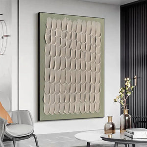 Textured Scales abstract art by Liam O'Connell in neutral tones, modern decor, Wabi Sabi style