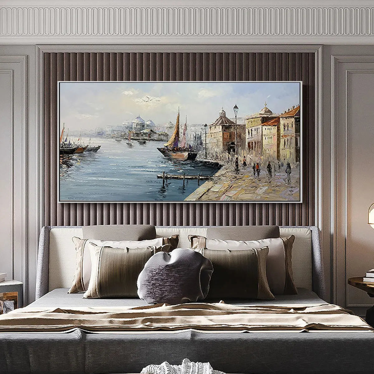 VENETIAN SERENADE: Panoramic Cityscape Oil Painting of Venice