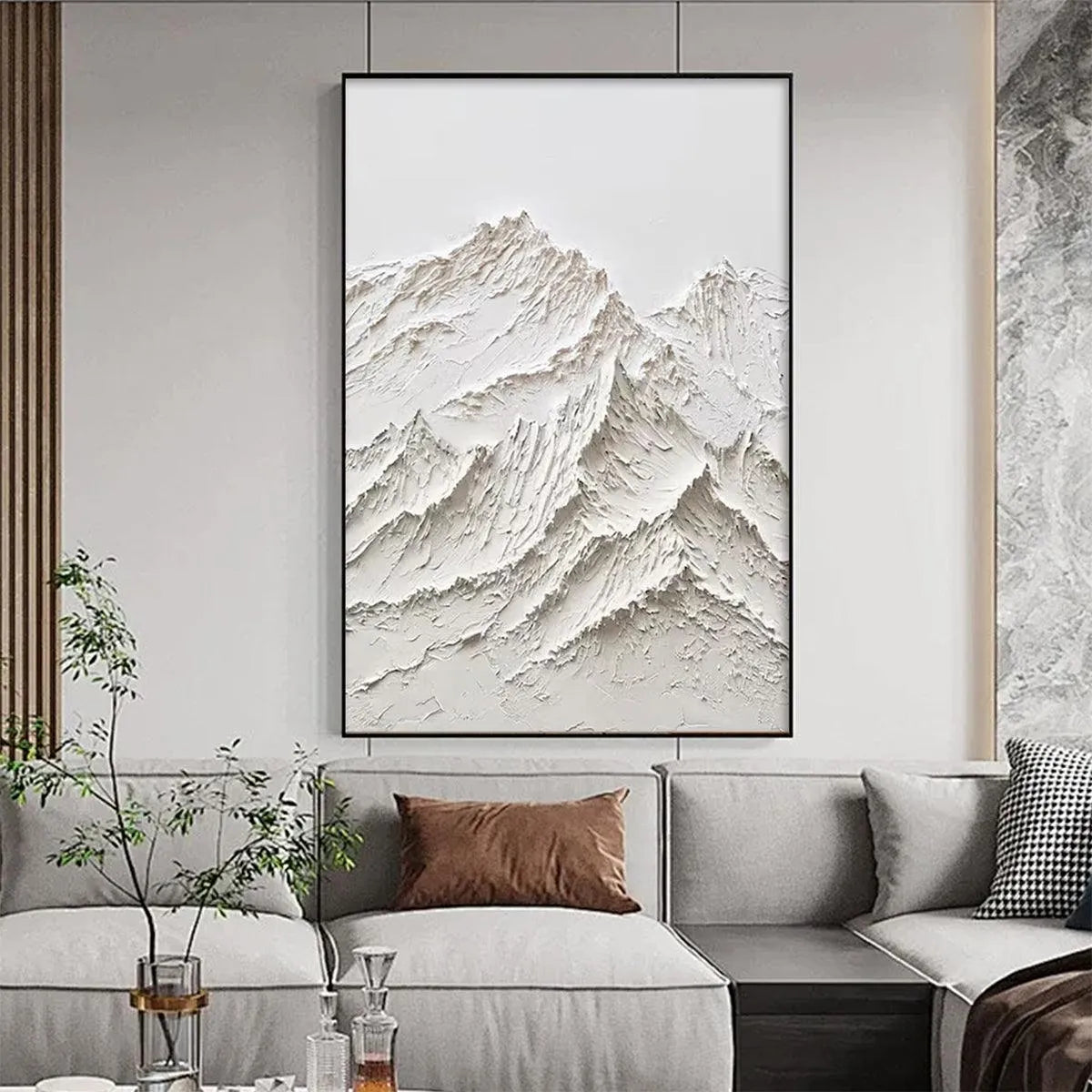 WHITE MOUNTAIN: Textured Mountain Painting