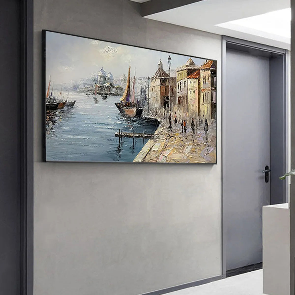 VENETIAN SERENADE: Panoramic Cityscape Oil Painting of Venice