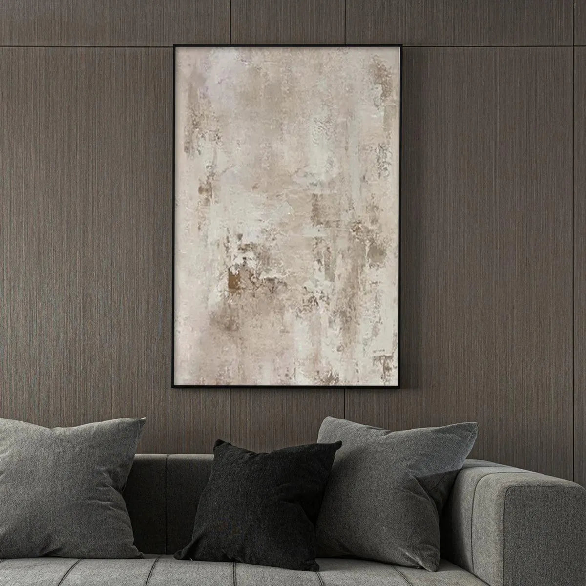 TEXTURED BEIGE ABSTRACT: Minimalist Textured Painting