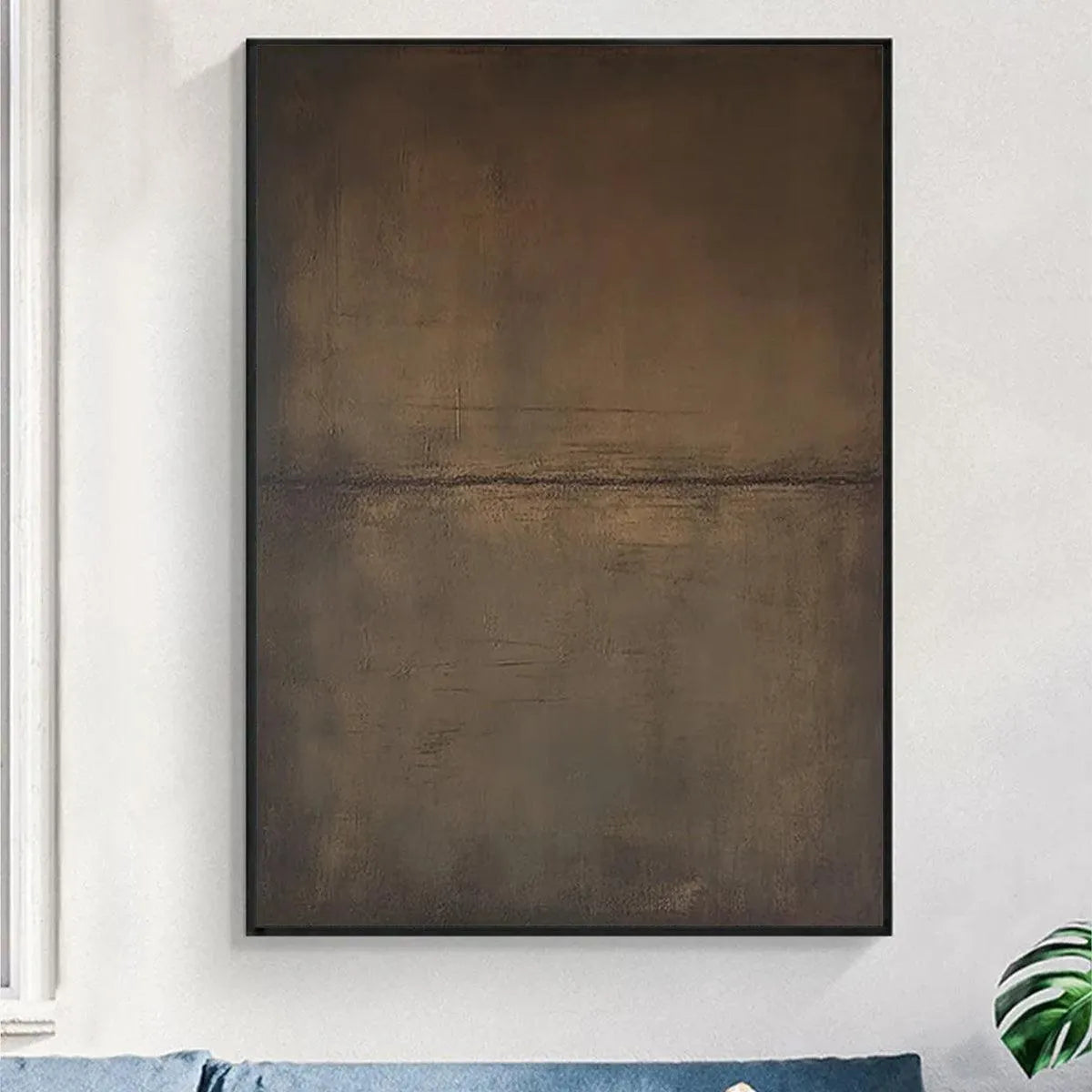 UMBER ABSTRACT LANDSCAPE: Abstract Painting in Brown