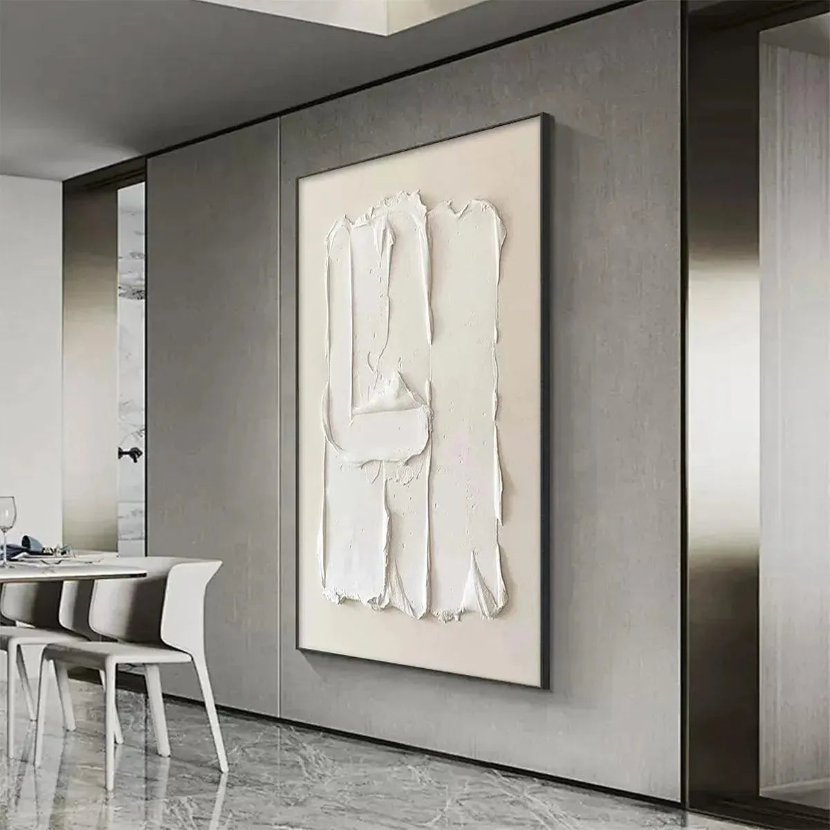 White Textured Abstract Art | Handmade Original Painting – MontCarta