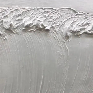 FROZEN TIDE white wave painting by Liam O'Connell. Textured white artwork, crashing wave detail for modern home.