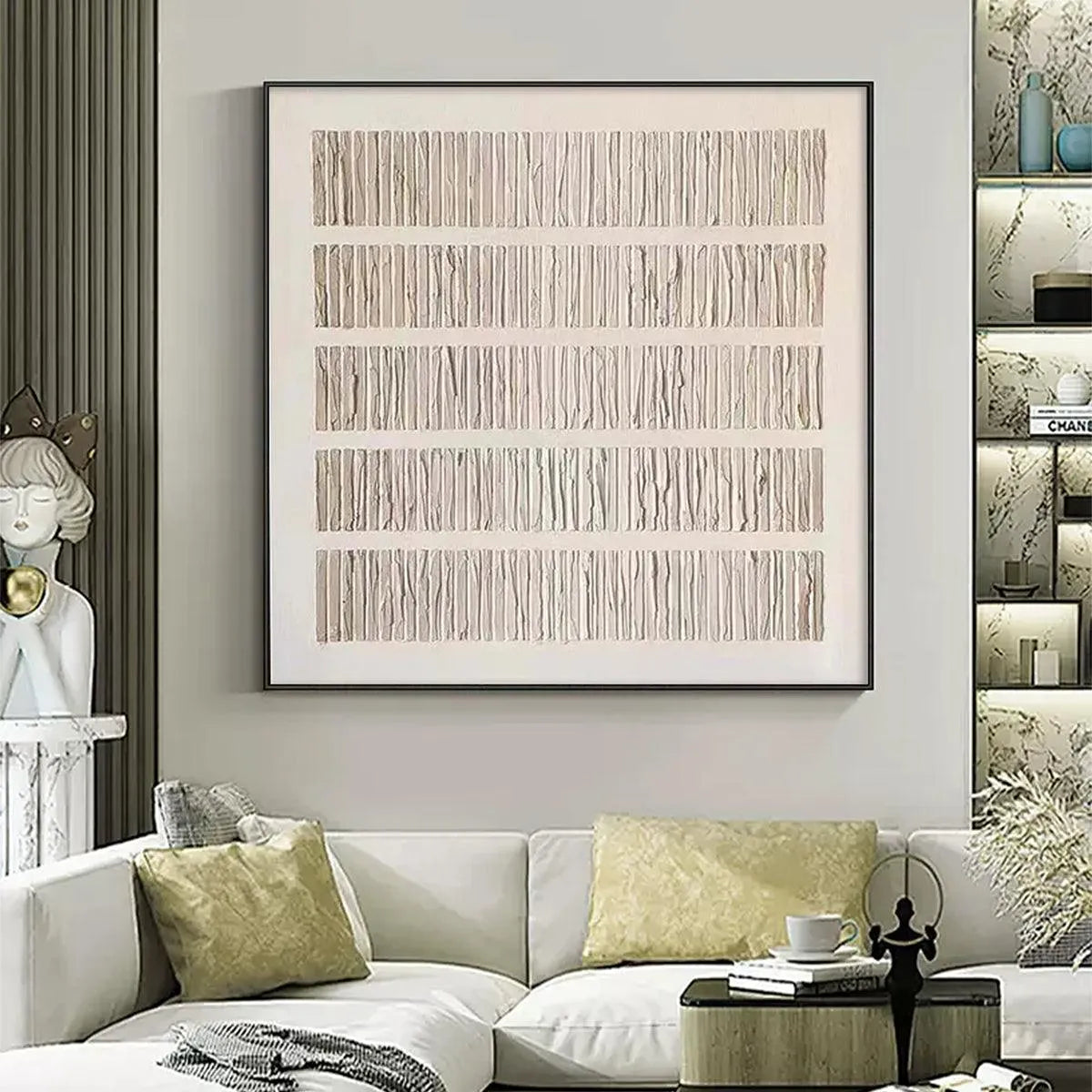 TEXTURED BEIGE: Minimalist Textured Painting