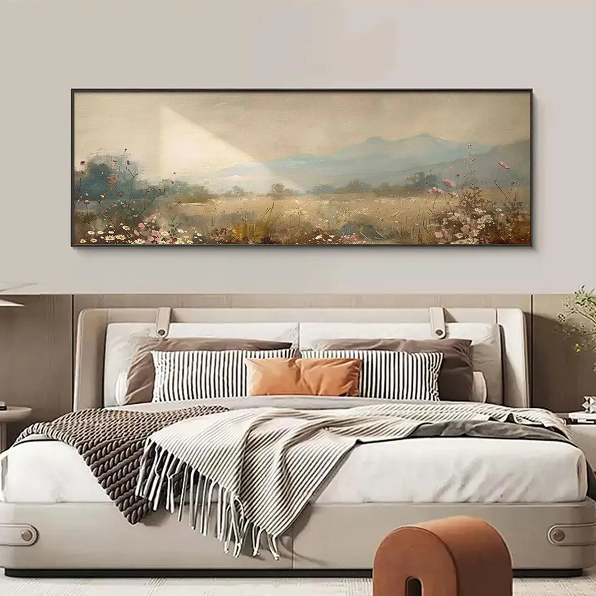 MEADOW VALLEY PANORAMIC: Landscape Painting, Panoramic Wall Art