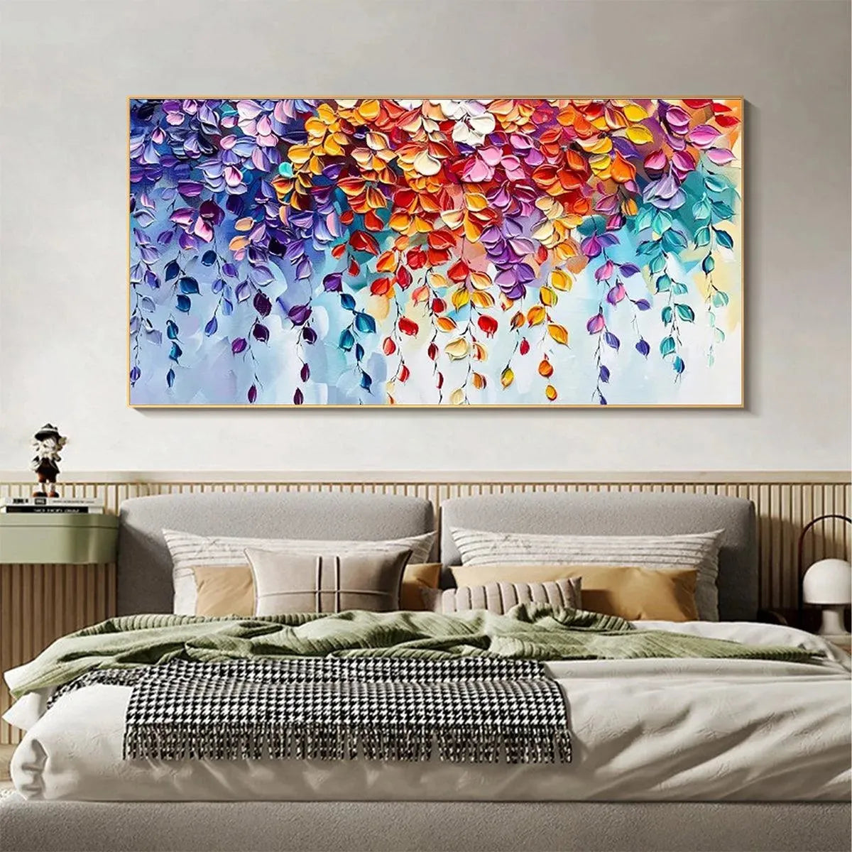 CASCADING COLOR: Vibrant Impasto Oil Painting | Wall Art