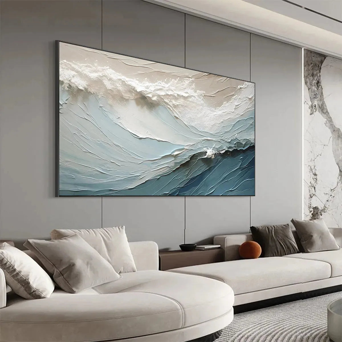 OCEANIC SYMPHONY: Textured Abstract Wave Oil Painting