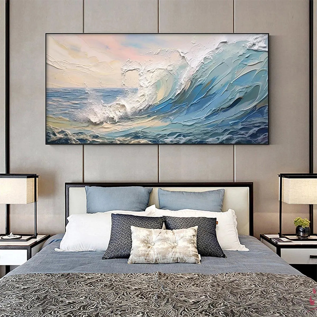 CRESTING WAVE: Textured Seascape Painting