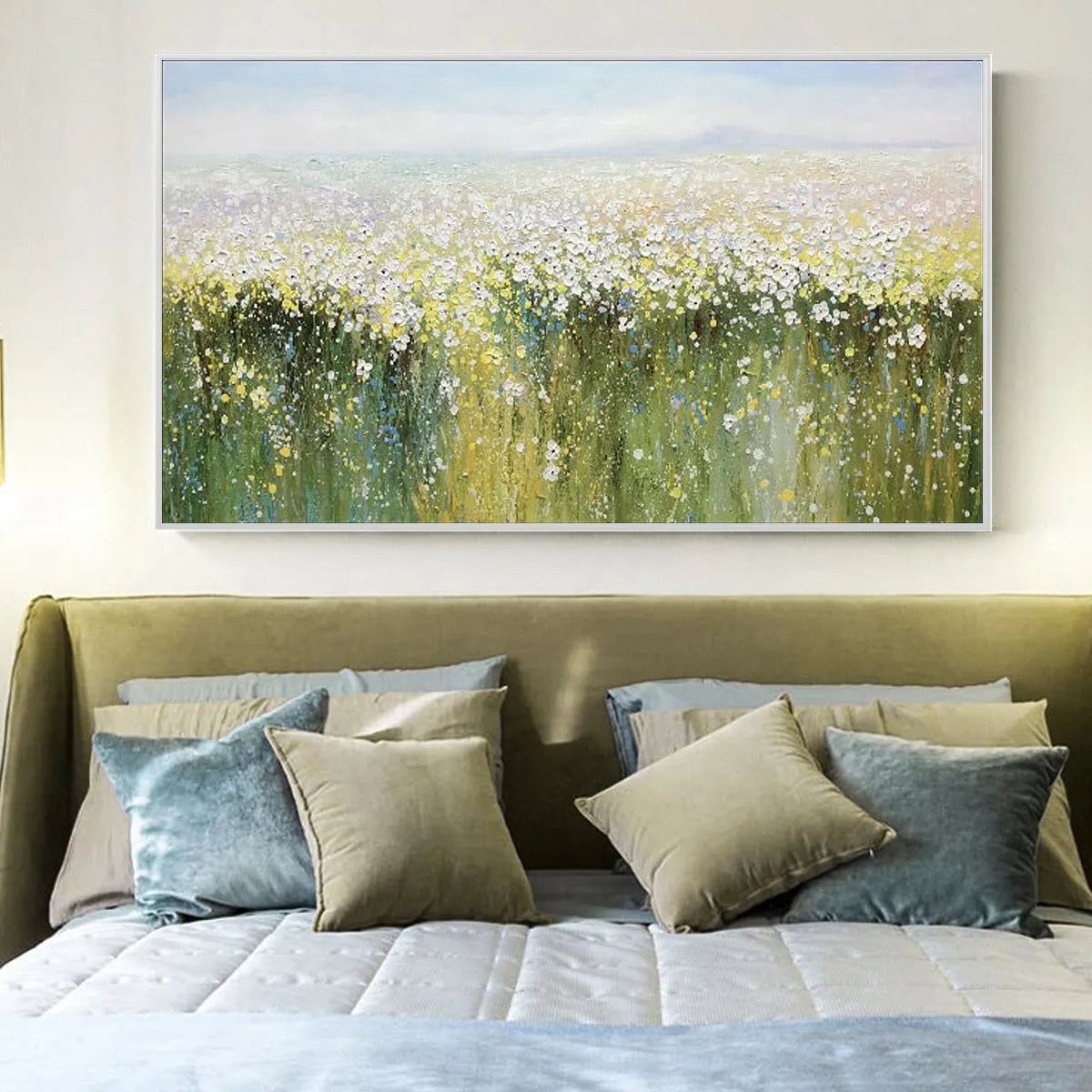 WHISPERING MEADOW: Impressionistic Wildflower Field Oil Painting