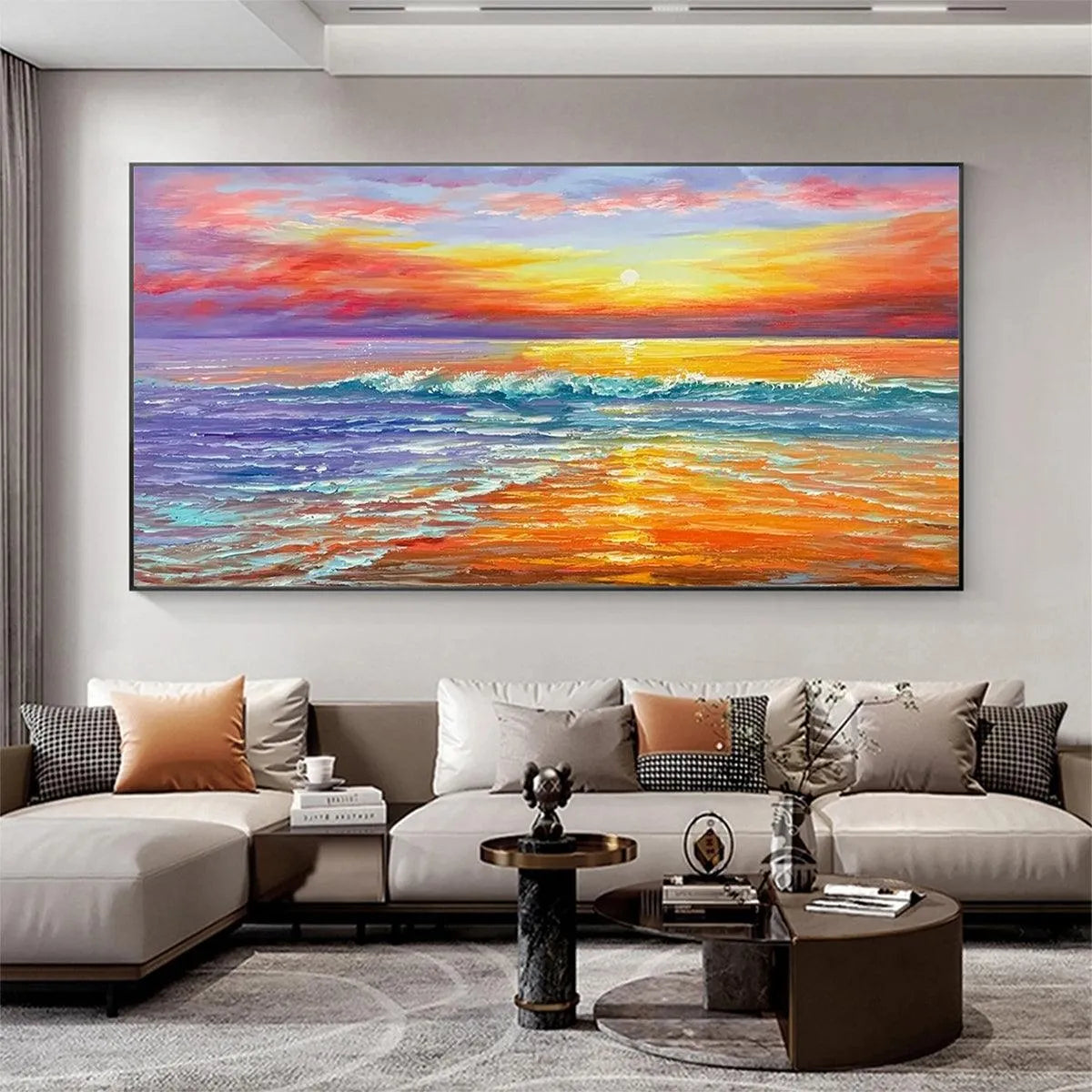 TROPICAL SUNSET BEACH: Vibrant Coastal Painting