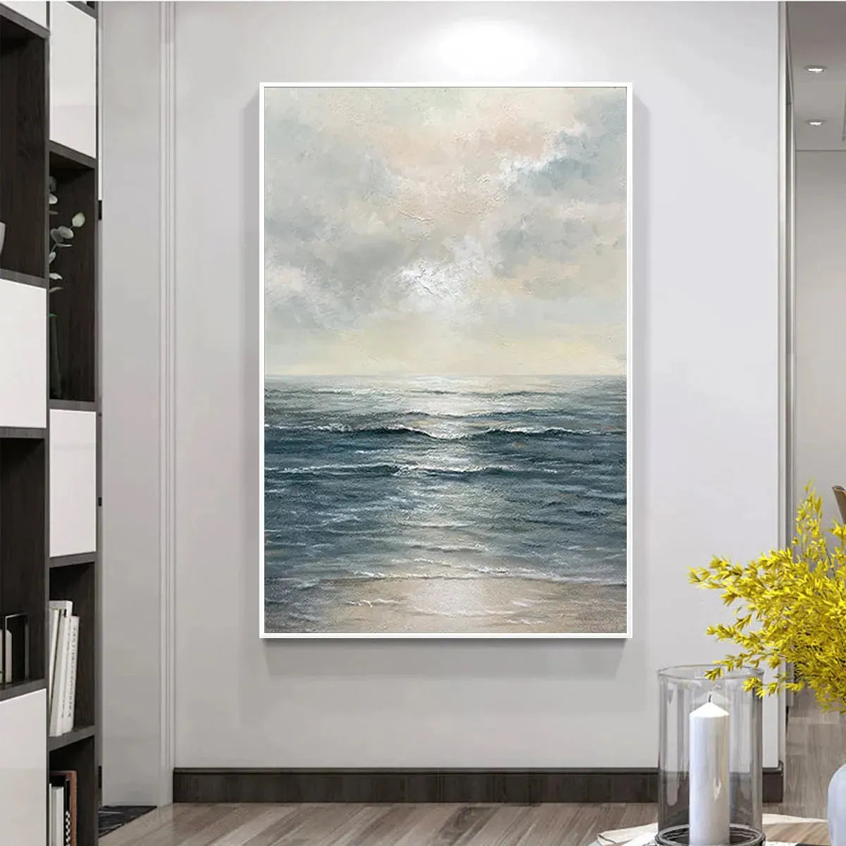 TRANQUIL SHORES: Serene Coastal Landscape Oil Painting