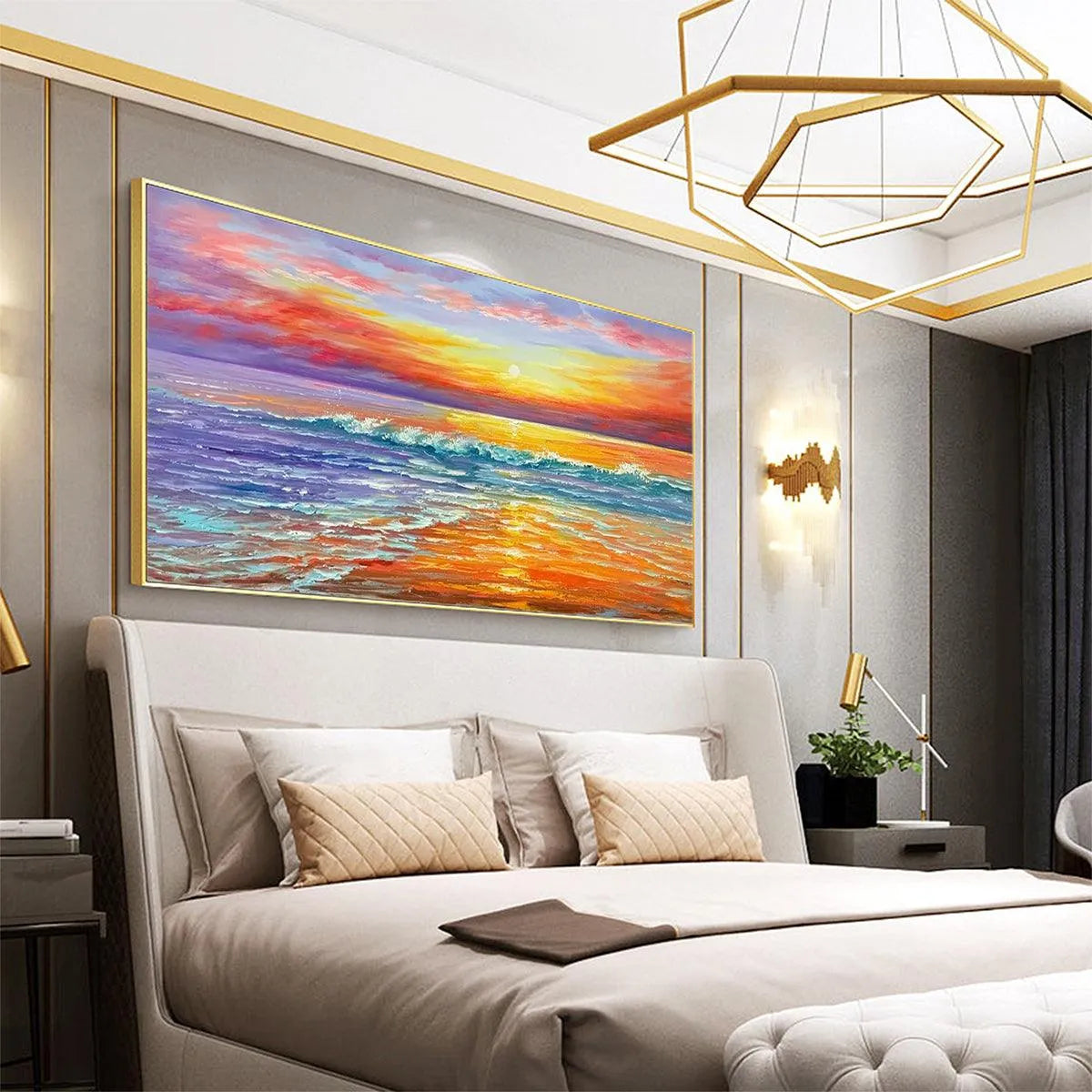 TROPICAL SUNSET BEACH: Vibrant Coastal Painting