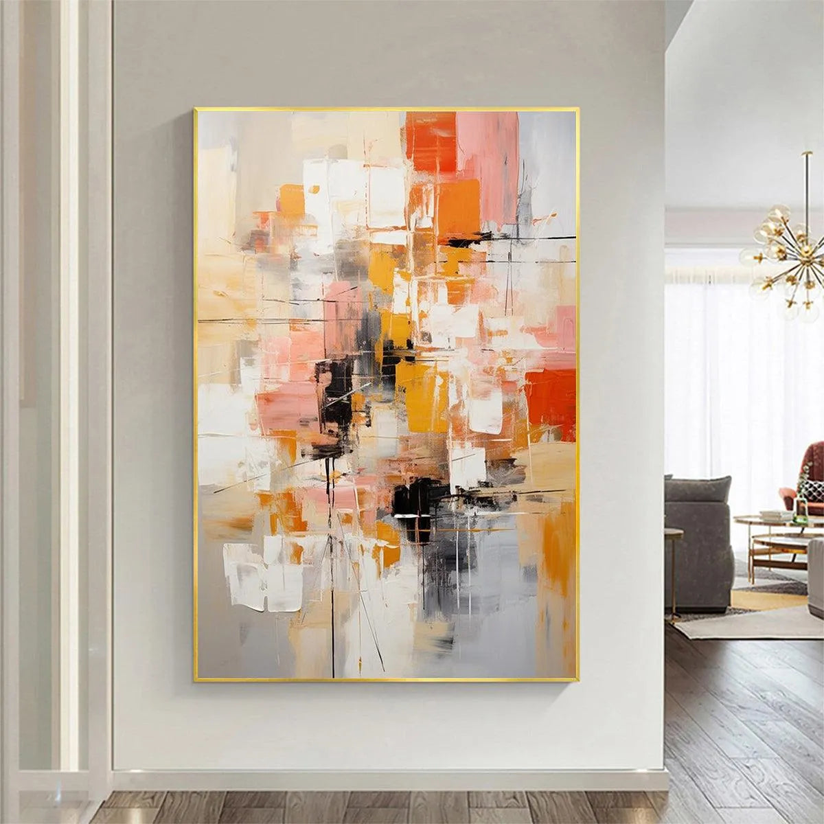 ABSTRACT SYMPHONY II: Colorful Abstract Painting, Textured Wall Art, Vertical Canvas, Modern Art