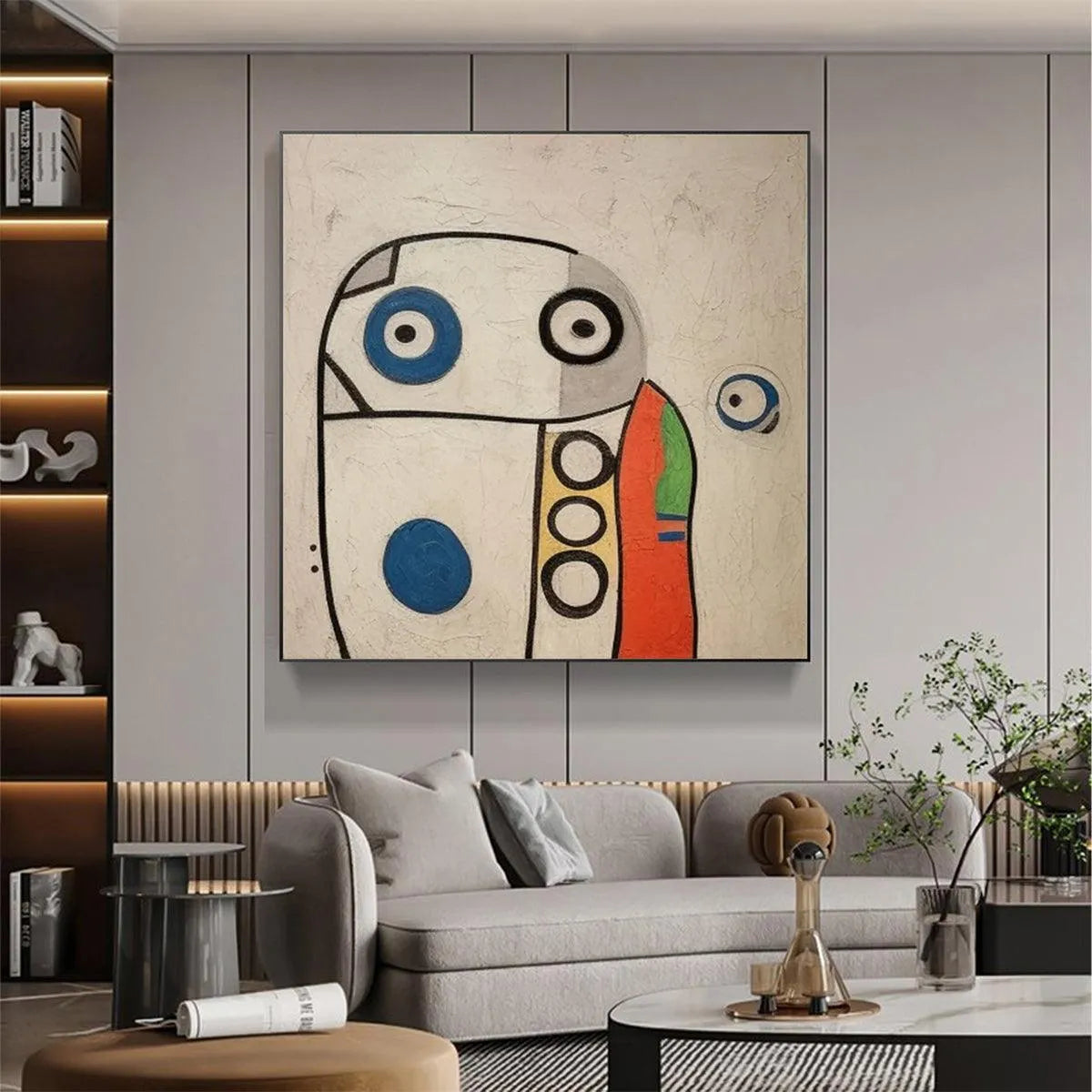 ABSTRACT FIGURE: Colorful Abstract Painting, Square Wall Art