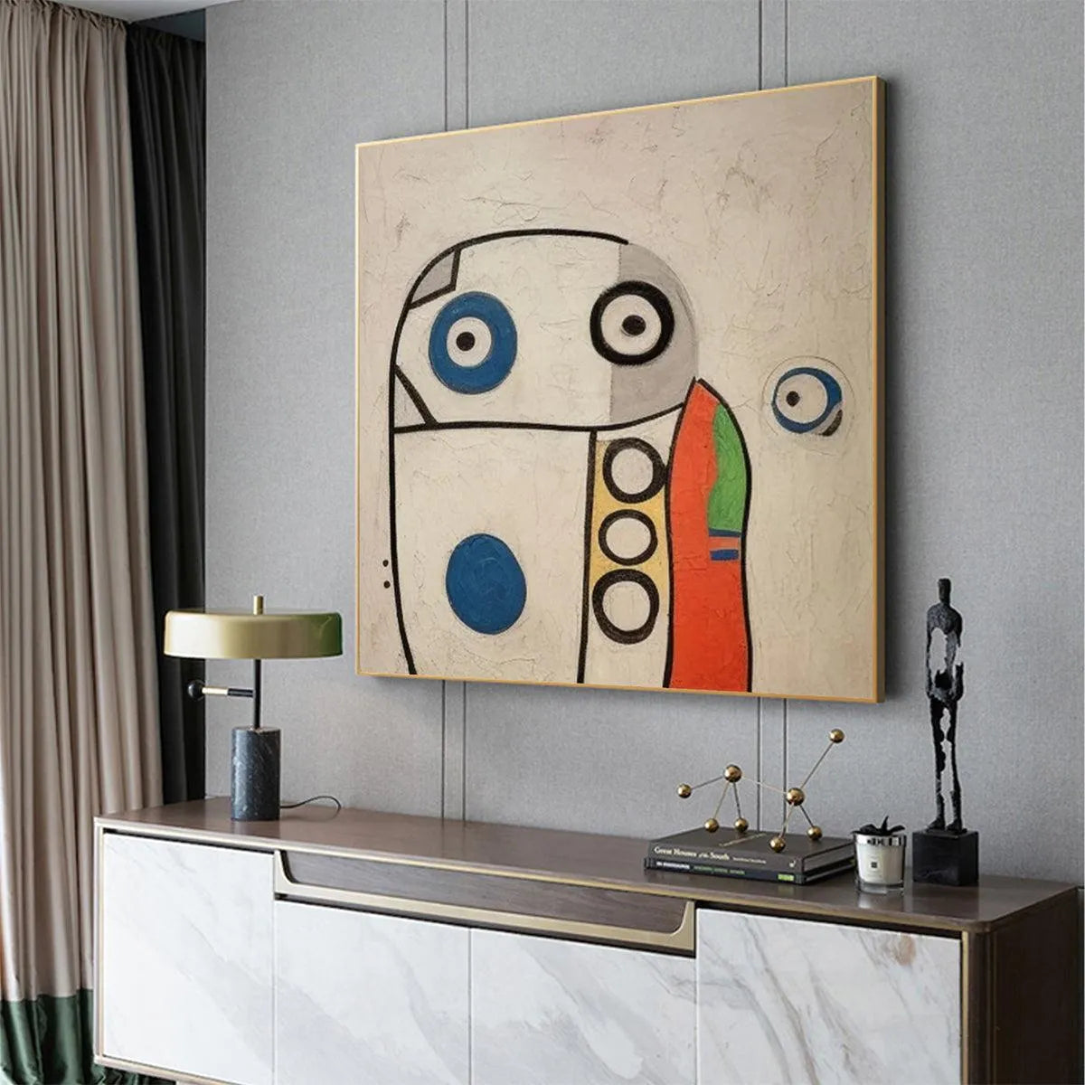 ABSTRACT FIGURE: Colorful Abstract Painting, Square Wall Art