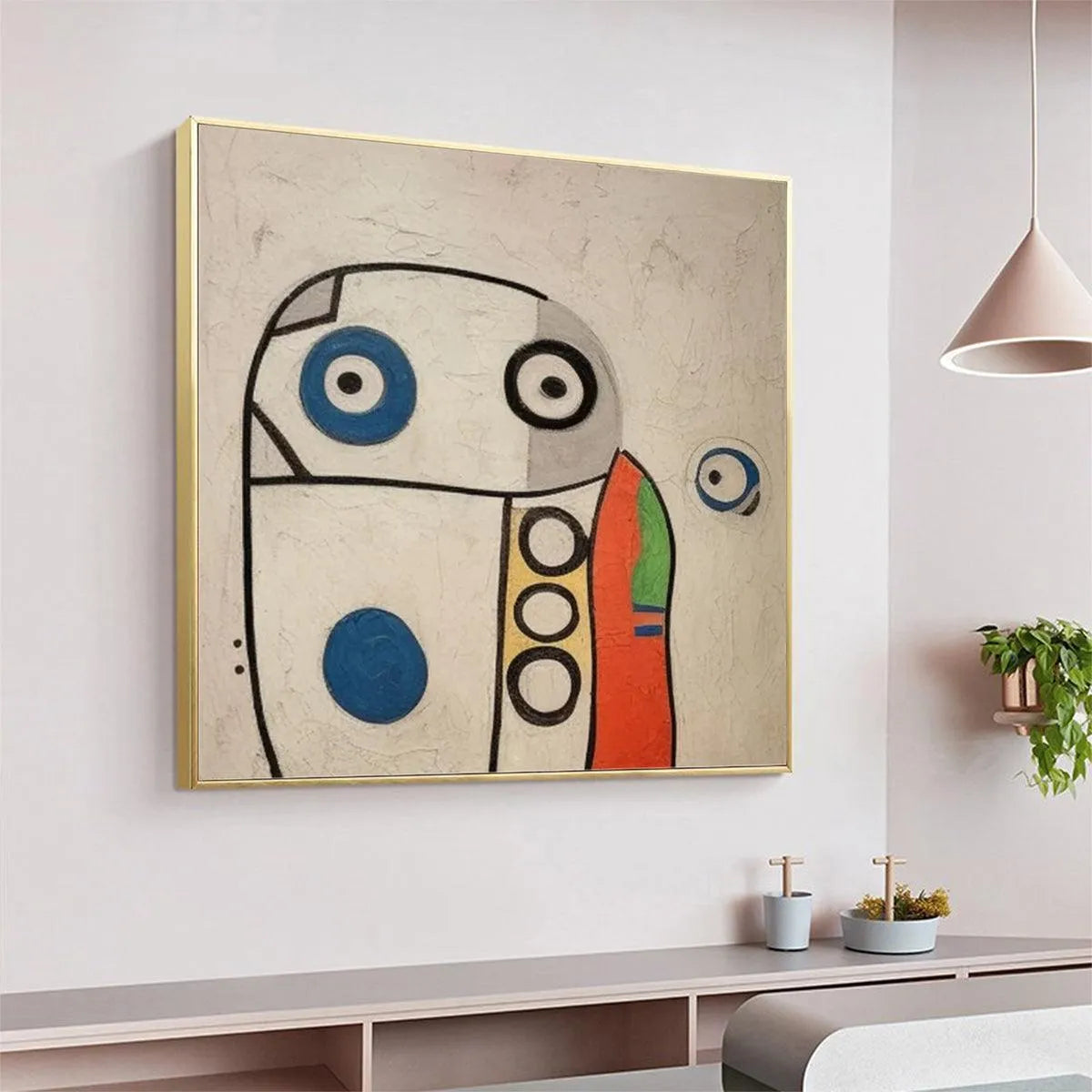 ABSTRACT FIGURE: Colorful Abstract Painting, Square Wall Art