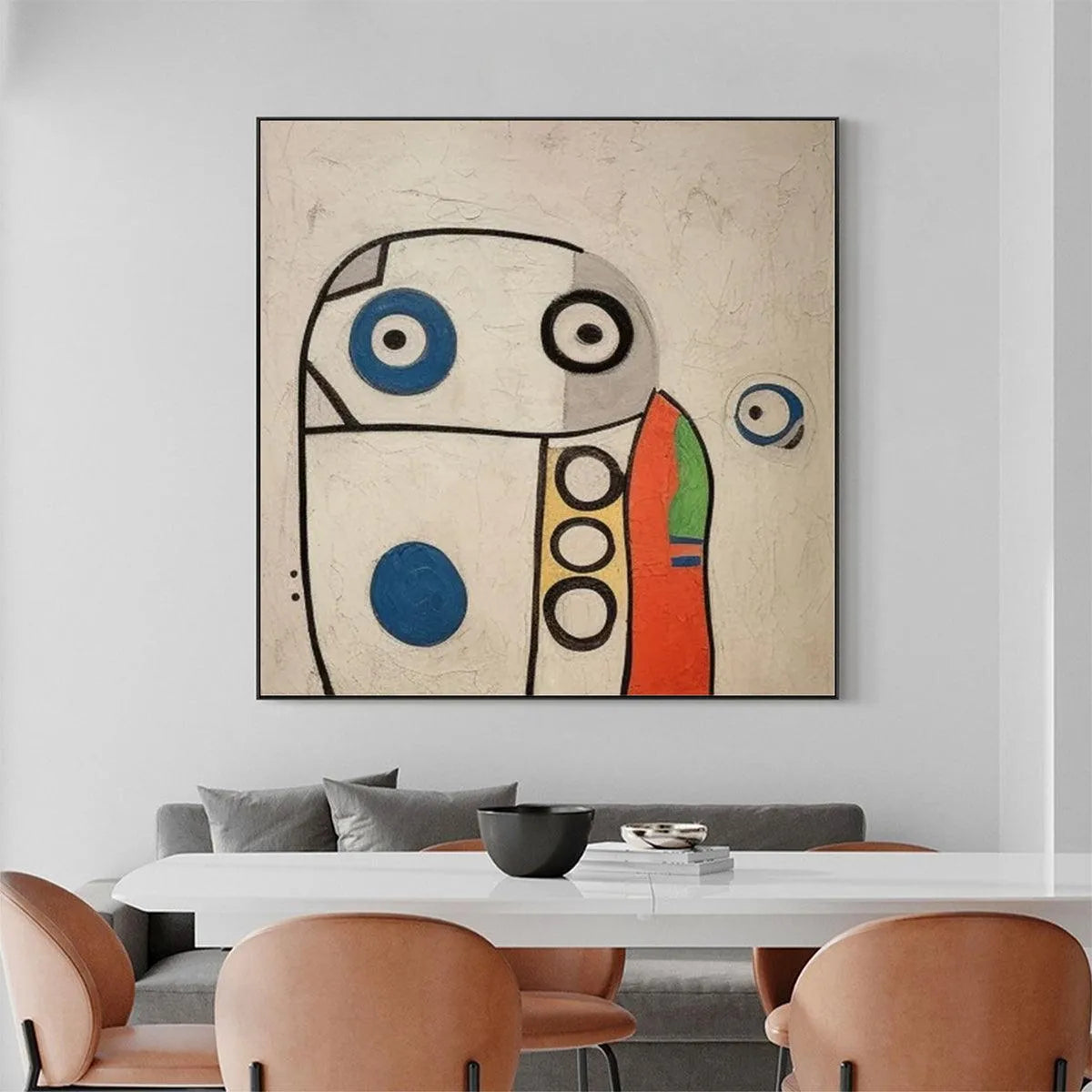 ABSTRACT FIGURE: Colorful Abstract Painting, Square Wall Art