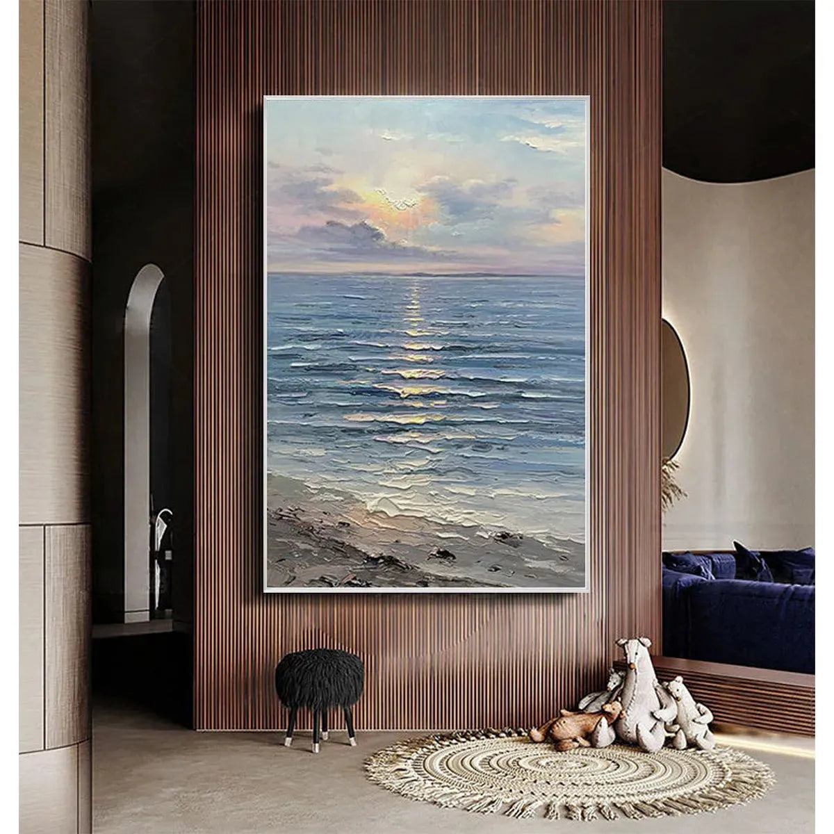 SERENE SEASCAPE: Vertical Ocean Painting