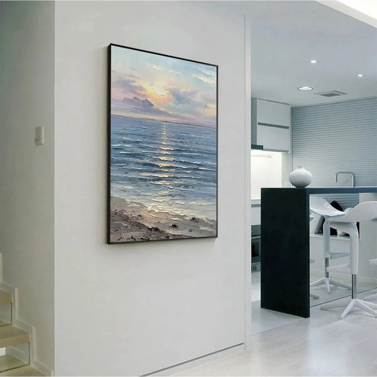 SERENE SEASCAPE: Vertical Ocean Painting