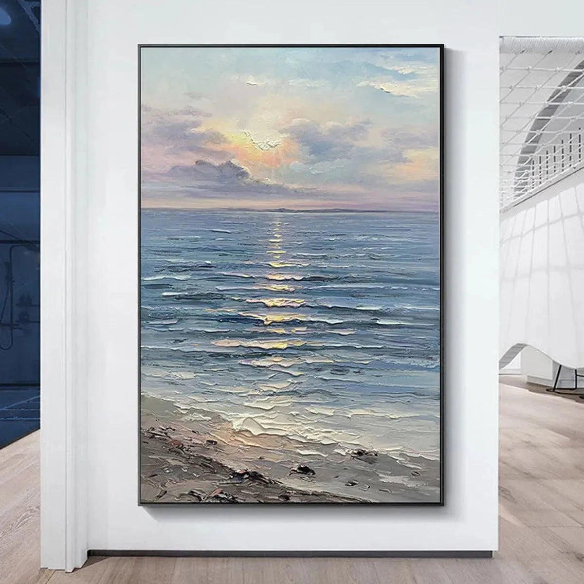 SERENE SEASCAPE: Vertical Ocean Painting