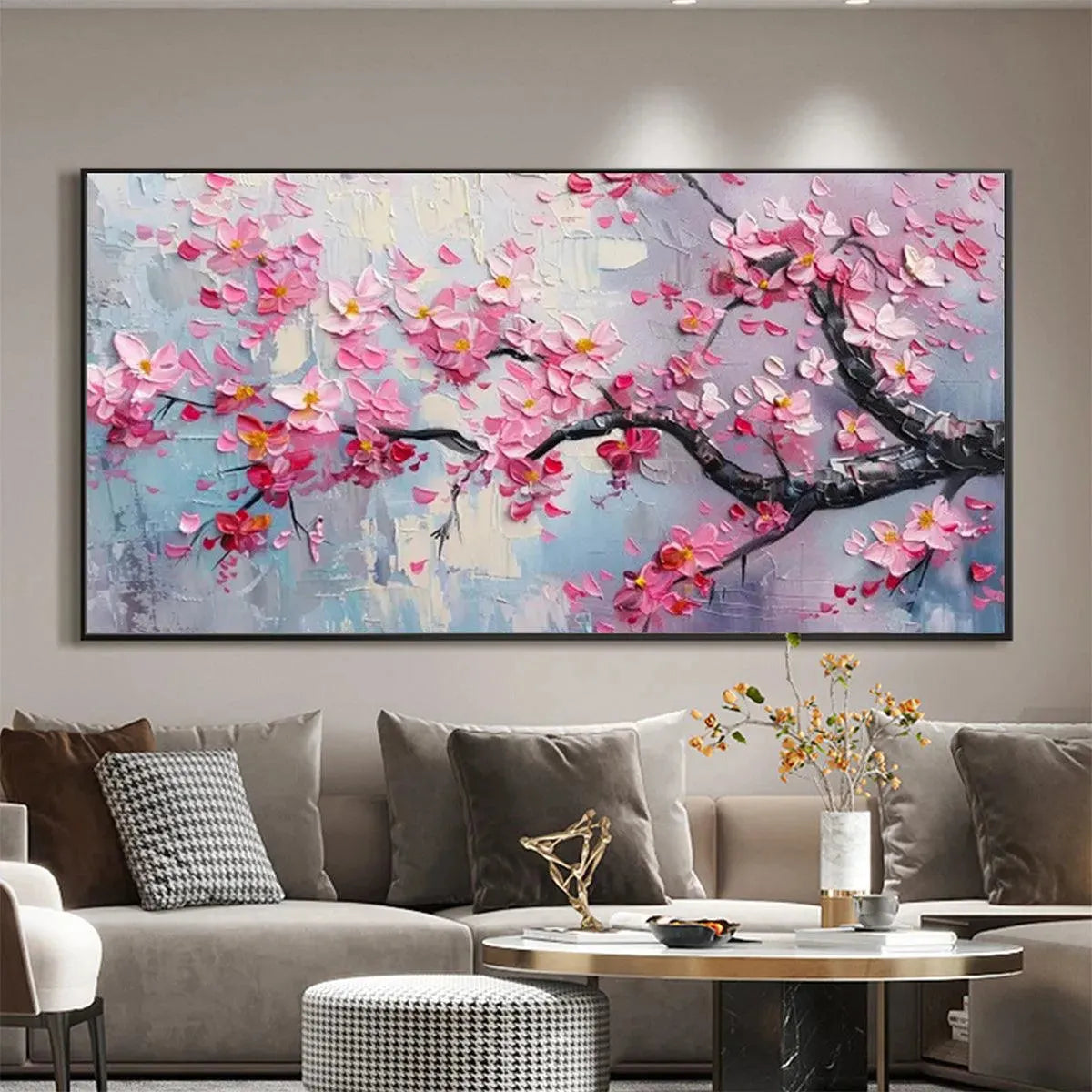 Textured Cherry Blossom Painting | Springtime Serenade