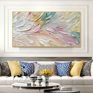 Isabella Rossi's "Pastel Dream" - Textured abstract painting in pastel colors, modern wall art.