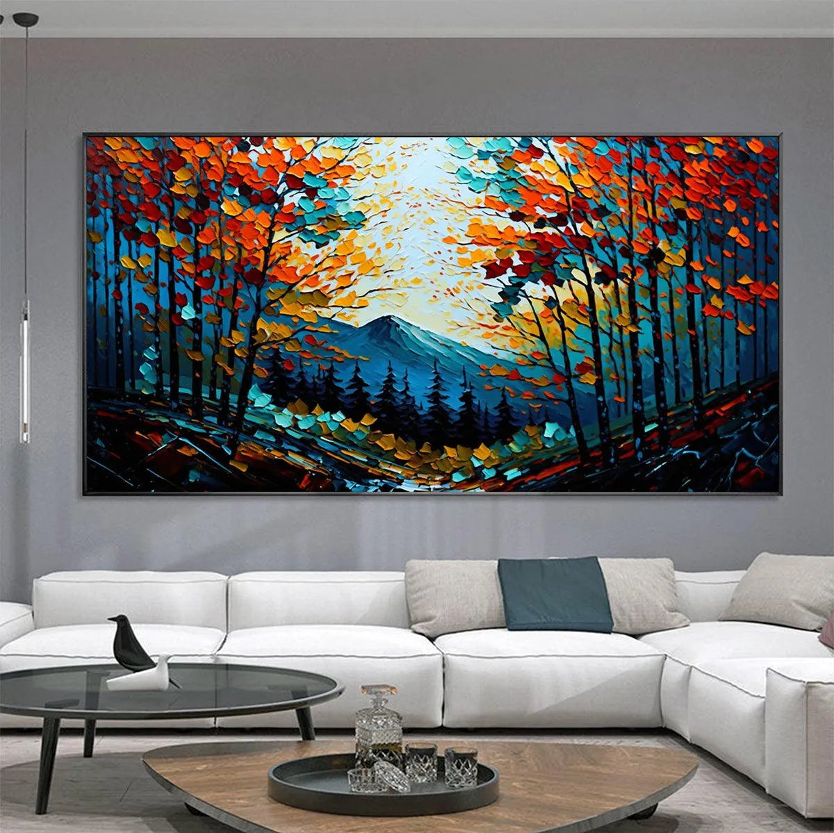 Colorful Forest Landscape Oil Painting - Autumn Vibes