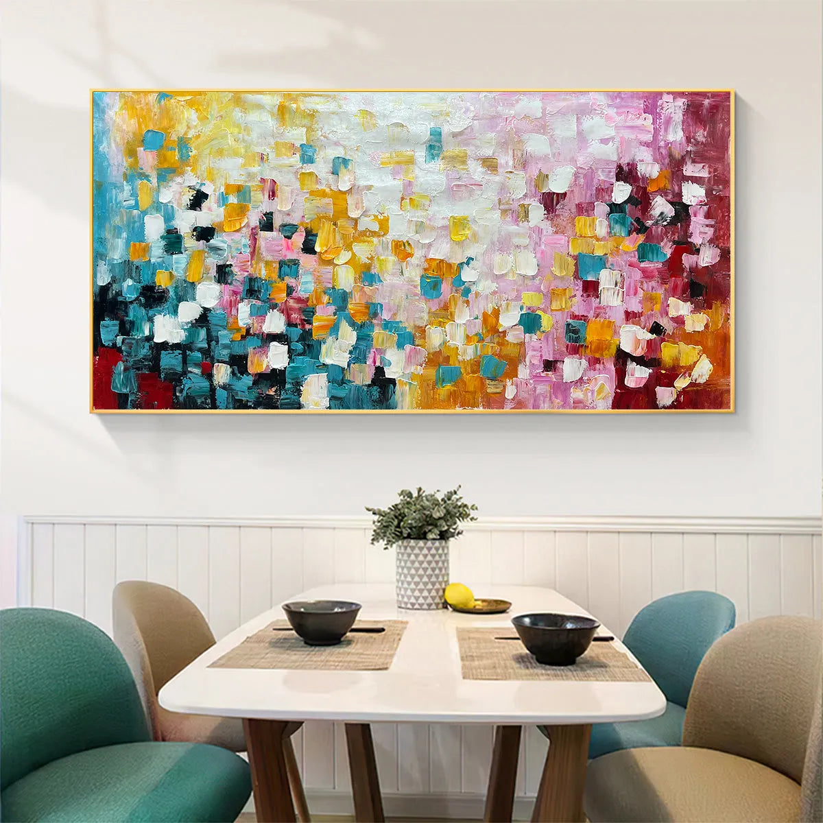 CONFETTI SKY: Vibrant Abstract Painting on Canvas