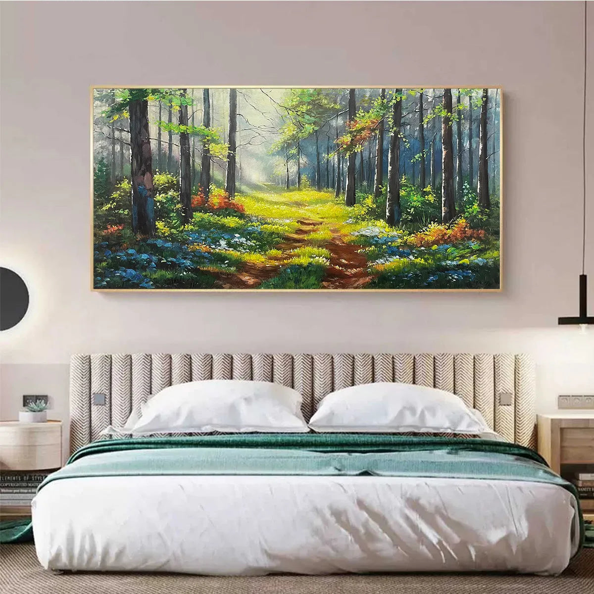 FOREST PATH: Forest Landscape Painting, Nature Trail, Green, Living Room, Bedroom, Office