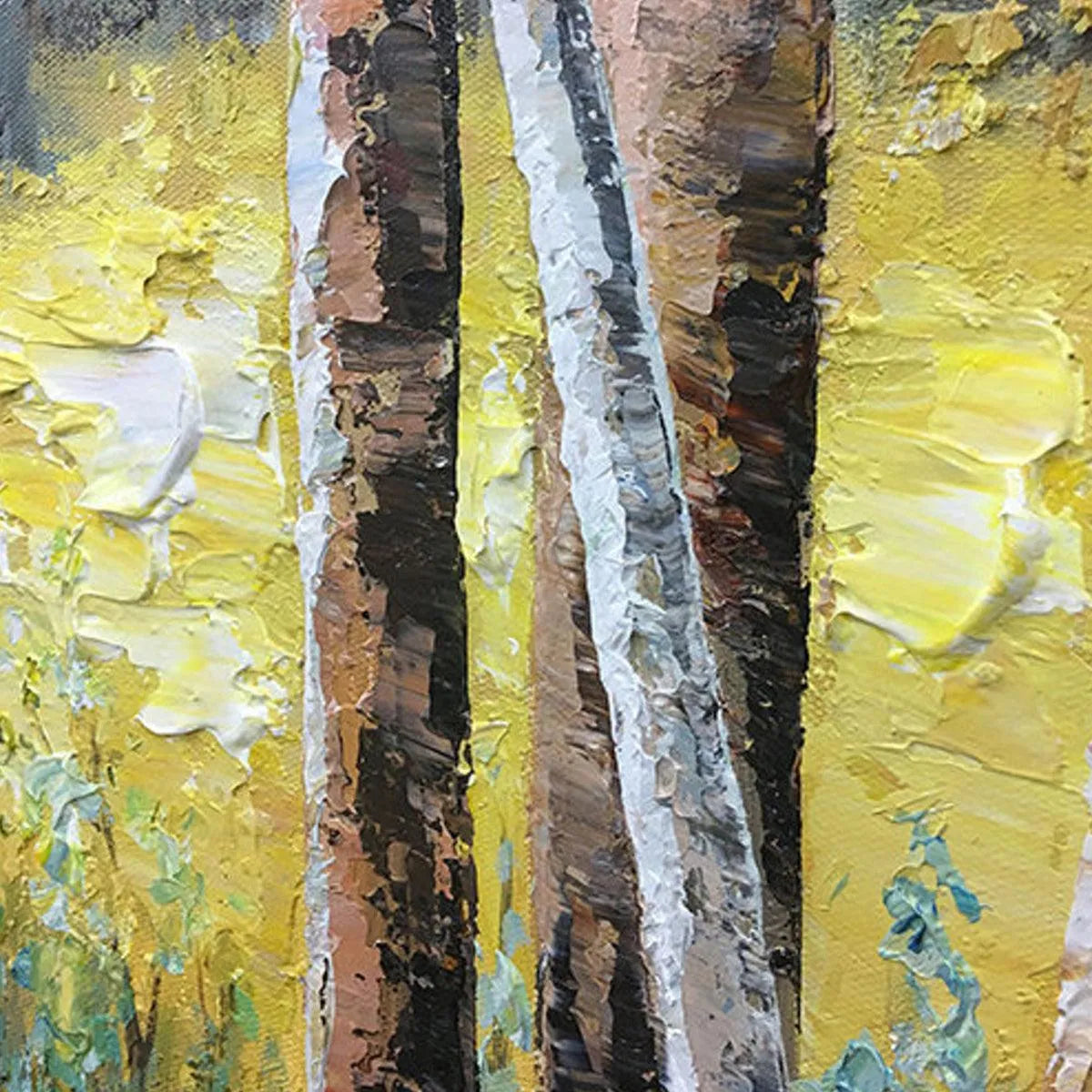 BIRCHLIGHT GLADE: Vertical Forest Landscape Oil Painting